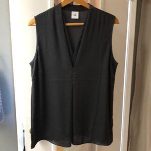 CAbi charcoal sleeveless front placket shell